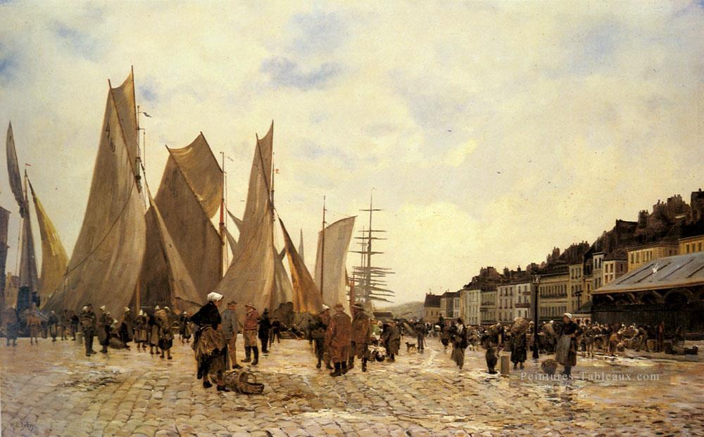 Les Docks de Dieppe Hippolyte Camille Delpy Peintures à l'huile